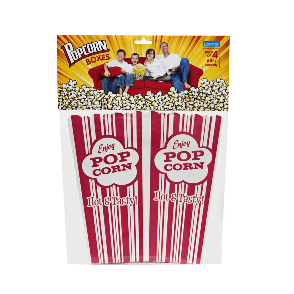 Eddingtons Popcorn Cups Popcorn Boxes Holders Set of 4 64oz