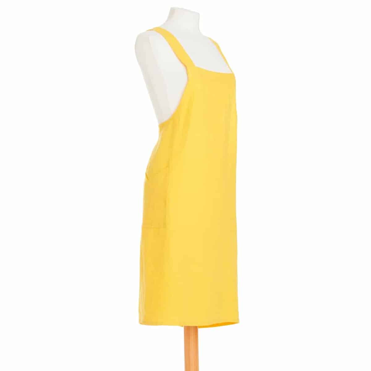 British Textile Linen Crossover Yellow Apron - Stuff for the Kitchen