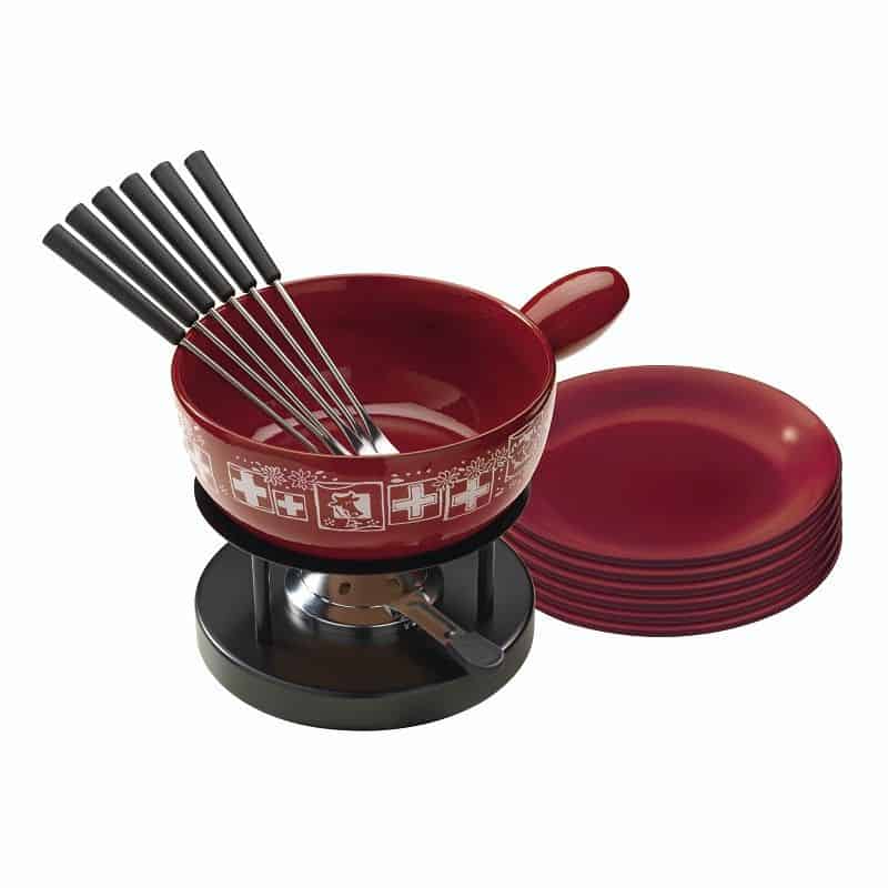 Kuhn Rikon Cheese Fondue Set Swiss Red Clay Stuff for the Kitchen