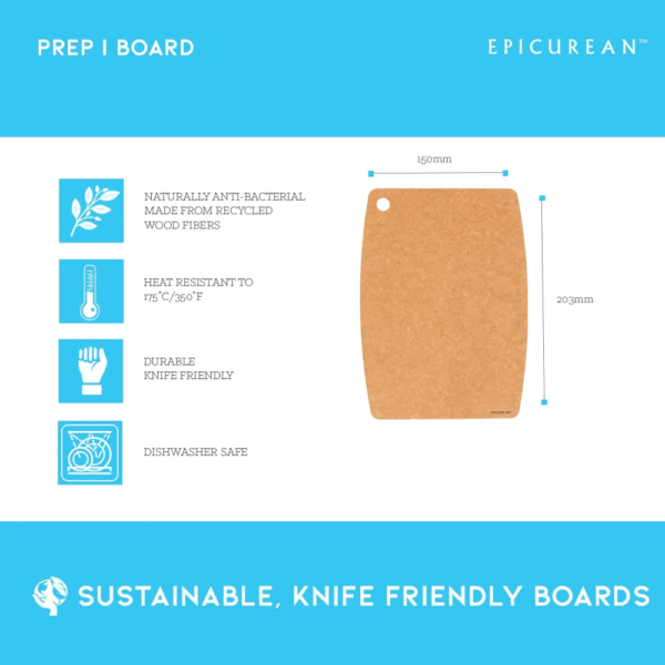 Epicurean Prep Board Natural 20×15 cm - Image 2