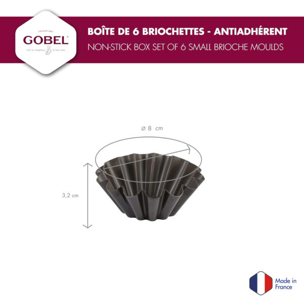 Gobel Set of 6 Mini Brioche Moulds - 8cm - Image 2