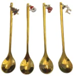Eddingtons Gold Christmas Teaspoon Set of 4 - Image 2
