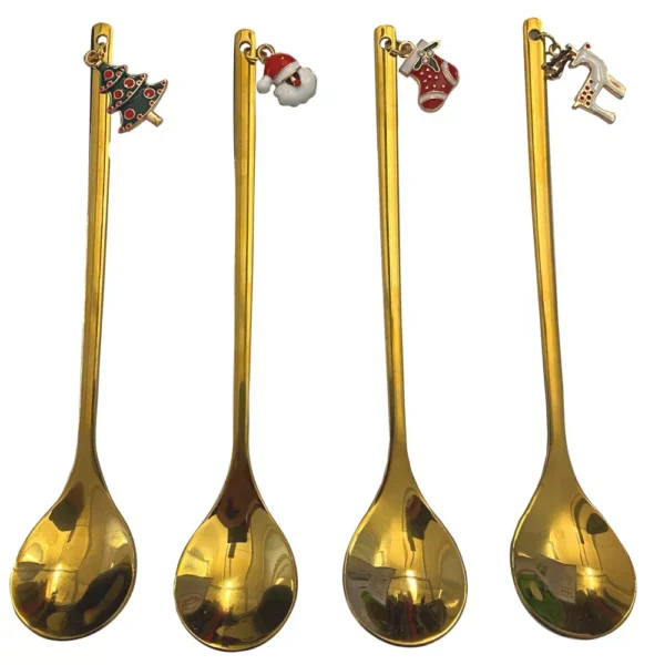 Eddingtons Gold Christmas Teaspoon Set of 4 - Image 2