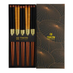 Tokyo Design Studio Wooden Chopstick Gift Set - Gold Umbrella - Image 3