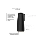Tramontina Exata 1L Black Thermal Flask - Image 4